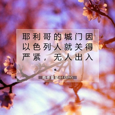 Picture 07 - 约 书 亚 记 6:1 CUVS - 耶 利 哥 的 城 门 因 以 色 列 人 就 - Bible Verse Picture