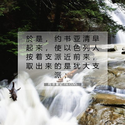 Picture 07 - 约 书 亚 记 7:16 CUVS - 於 是 ， 约 书 亚 清 早 起 来 ， 使 - Bible Verse Picture