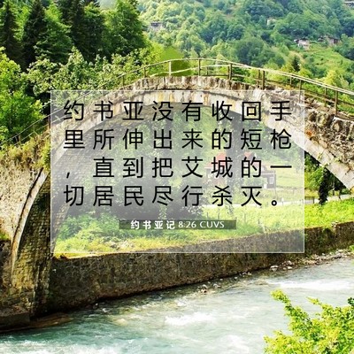 Picture 07 - 约 书 亚 记 8:26 CUVS - 约 书 亚 没 有 收 回 手 里 所 伸 出 - Bible Verse Picture