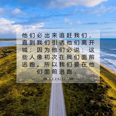 Picture 07 - 约 书 亚 记 8:6 CUVS - 他 们 必 出 来 追 赶 我 们 ， 直 到 - Bible Verse Picture