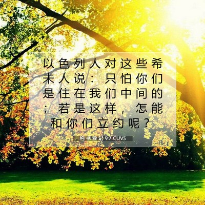 Picture 07 - 约 书 亚 记 9:7 CUVS - 以 色 列 人 对 这 些 希 未 人 说 ： - Bible Verse Picture