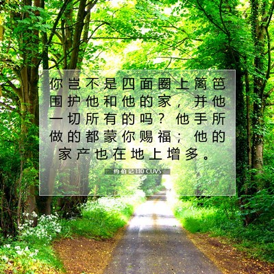 Picture 07 - 约 伯 记 1:10 CUVS - 你 岂 不 是 四 面 圈 上 篱 笆 围 护 - Bible Verse Picture