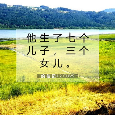 Picture 07 - 约 伯 记 1:2 CUVS - 他 生 了 七 个 儿 子 ， 三 个 女 儿 - Bible Verse Picture