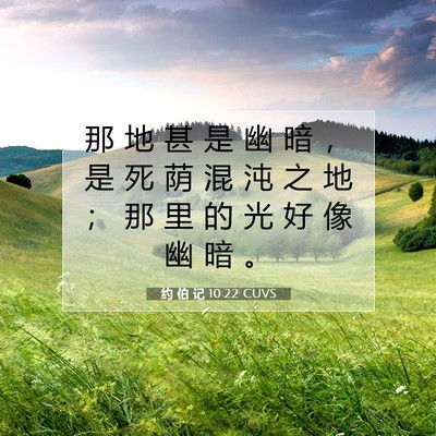 Picture 07 - 约 伯 记 10:22 CUVS - 那 地 甚 是 幽 暗 ， 是 死 荫 混 沌 - Bible Verse Picture