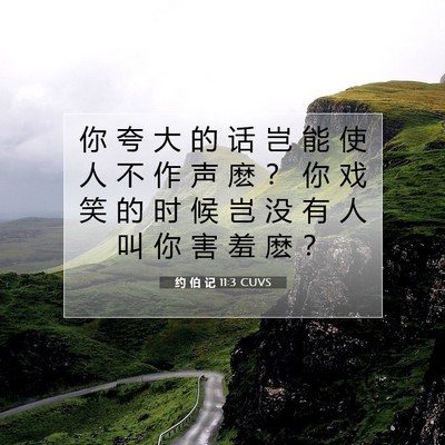 Picture 07 - 约 伯 记 11:3 CUVS - 你 夸 大 的 话 岂 能 使 人 不 作 声 - Bible Verse Picture