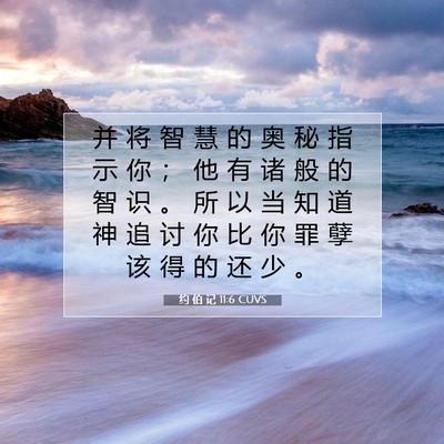 Picture 07 - 约 伯 记 11:6 CUVS - 并 将 智 慧 的 奥 秘 指 示 你 ； 他 - Bible Verse Picture