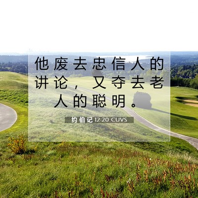 Picture 07 - 约 伯 记 12:20 CUVS - 他 废 去 忠 信 人 的 讲 论 ， 又 夺 - Bible Verse Picture