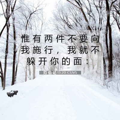 Picture 07 - 约 伯 记 13:20 CUVS - 惟 有 两 件 不 要 向 我 施 行 ， 我 - Bible Verse Picture