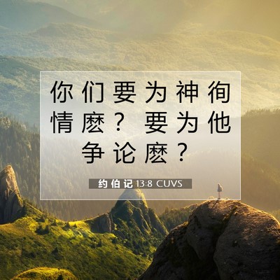Picture 07 - 约 伯 记 13:8 CUVS - 你 们 要 为 神 徇 情 麽 ？ 要 为 他 - Bible Verse Picture