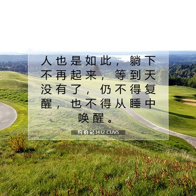 Picture 07 - 约 伯 记 14:12 CUVS - 人 也 是 如 此 ， 躺 下 不 再 起 来 - Bible Verse Picture