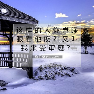 Picture 07 - 约 伯 记 14:3 CUVS - 这 样 的 人 你 岂 睁 眼 看 他 麽 ？ - Bible Verse Picture