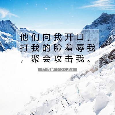 Picture 07 - 约 伯 记 16:10 CUVS - 他 们 向 我 开 口 ， 打 我 的 脸 羞 - Bible Verse Picture