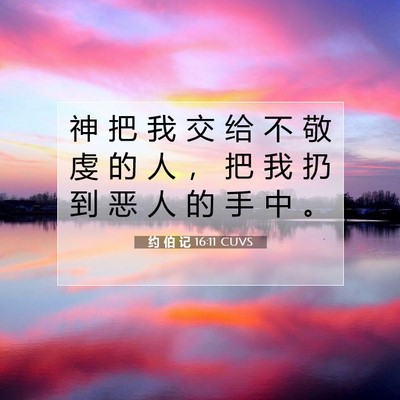 Picture 07 - 约 伯 记 16:11 CUVS - 神 把 我 交 给 不 敬 虔 的 人 ， 把 - Bible Verse Picture