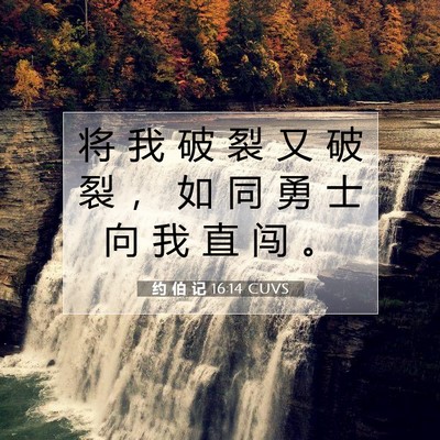 Picture 07 - 约 伯 记 16:14 CUVS - 将 我 破 裂 又 破 裂 ， 如 同 勇 士 - Bible Verse Picture