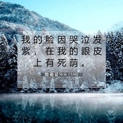 Picture 07 - 约 伯 记 16:16 CUVS - 我 的 脸 因 哭 泣 发 紫 ， 在 我 的 - Bible Verse Picture
