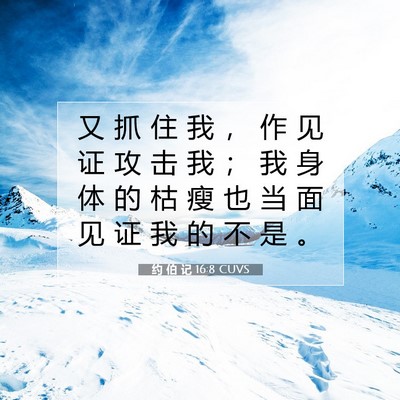 Picture 07 - 约 伯 记 16:8 CUVS - 又 抓 住 我 ， 作 见 证 攻 击 我 ； - Bible Verse Picture