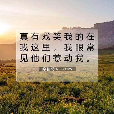 Picture 07 - 约 伯 记 17:2 CUVS - 真 有 戏 笑 我 的 在 我 这 里 ， 我 - Bible Verse Picture
