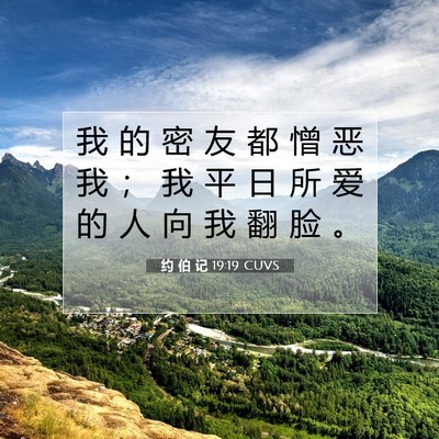 Picture 07 - 约 伯 记 19:19 CUVS - 我 的 密 友 都 憎 恶 我 ； 我 平 日 - Bible Verse Picture
