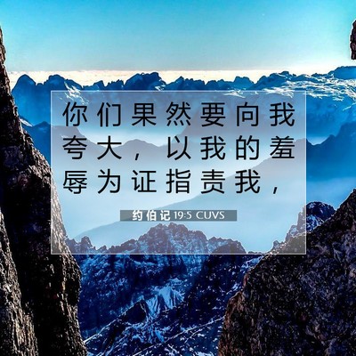 Picture 07 - 约 伯 记 19:5 CUVS - 你 们 果 然 要 向 我 夸 大 ， 以 我 - Bible Verse Picture