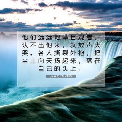 Picture 07 - 约 伯 记 2:12 CUVS - 他 们 远 远 地 举 目 观 看 ， 认 不 - Bible Verse Picture