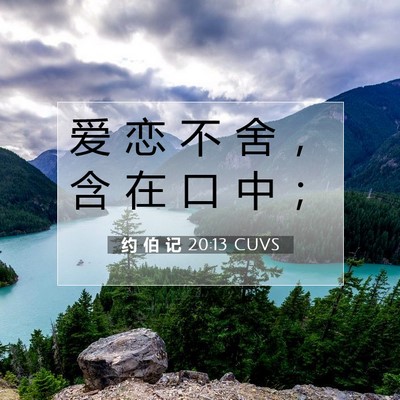 Picture 07 - 约 伯 记 20:13 CUVS - 爱 恋 不 舍 ， 含 在 口 中 - Bible Verse Picture
