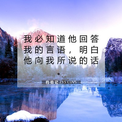 Picture 07 - 约 伯 记 23:5 CUVS - 我 必 知 道 他 回 答 我 的 言 语 ， - Bible Verse Picture