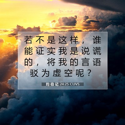 Picture 07 - 约 伯 记 24:25 CUVS - 若 不 是 这 样 ， 谁 能 证 实 我 是 - Bible Verse Picture