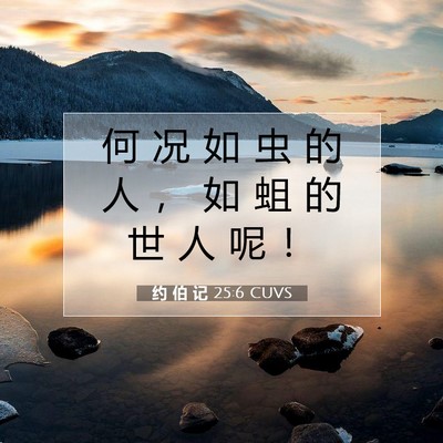 Picture 07 - 约 伯 记 25:6 CUVS - 何 况 如 虫 的 人 ， 如 蛆 的 世 人 - Bible Verse Picture