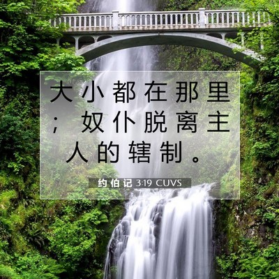 Picture 07 - 约 伯 记 3:19 CUVS - 大 小 都 在 那 里 ； 奴 仆 脱 离 主 - Bible Verse Picture