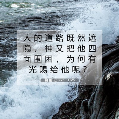 Picture 07 - 约 伯 记 3:23 CUVS - 人 的 道 路 既 然 遮 隐 ， 神 又 把 - Bible Verse Picture