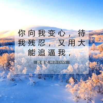 Picture 07 - 约 伯 记 30:21 CUVS - 你 向 我 变 心 ， 待 我 残 忍 ， 又 - Bible Verse Picture
