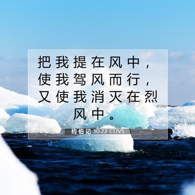 Picture 07 - 约 伯 记 30:22 CUVS - 把 我 提 在 风 中 ， 使 我 驾 风 而 - Bible Verse Picture