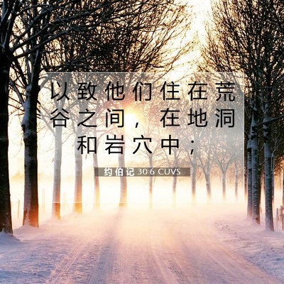 Picture 07 - 约 伯 记 30:6 CUVS - 以 致 他 们 住 在 荒 谷 之 间 ， 在 - Bible Verse Picture