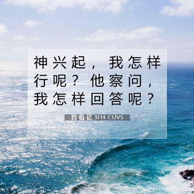 Picture 07 - 约 伯 记 31:14 CUVS - 神 兴 起 ， 我 怎 样 行 呢 ？ 他 察 - Bible Verse Picture