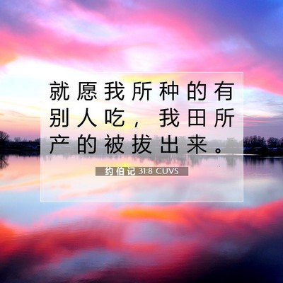 Picture 07 - 约 伯 记 31:8 CUVS - 就 愿 我 所 种 的 有 别 人 吃 ， 我 - Bible Verse Picture