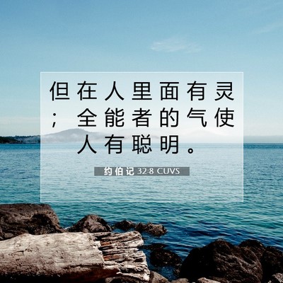 Picture 07 - 约 伯 记 32:8 CUVS - 但 在 人 里 面 有 灵 ； 全 能 者 的 - Bible Verse Picture