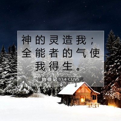 Picture 07 - 约 伯 记 33:4 CUVS - 神 的 灵 造 我 ； 全 能 者 的 气 使 - Bible Verse Picture