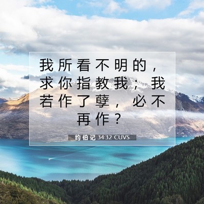 Picture 07 - 约 伯 记 34:32 CUVS - 我 所 看 不 明 的 ， 求 你 指 教 我 - Bible Verse Picture