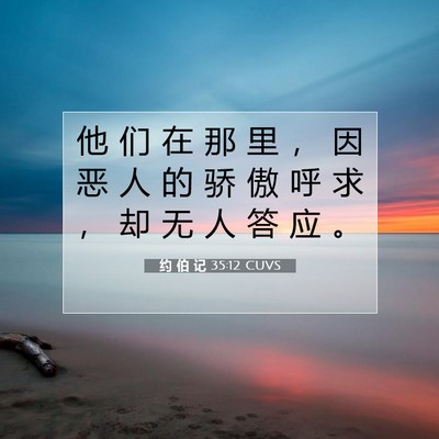 Picture 07 - 约 伯 记 35:12 CUVS - 他 们 在 那 里 ， 因 恶 人 的 骄 傲 - Bible Verse Picture