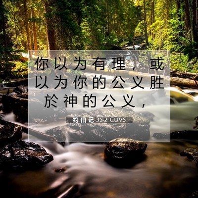 Picture 07 - 约 伯 记 35:2 CUVS - 你 以 为 有 理 ， 或 以 为 你 的 公 - Bible Verse Picture