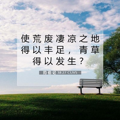 Picture 07 - 约 伯 记 38:27 CUVS - 使 荒 废 凄 凉 之 地 得 以 丰 足 ， - Bible Verse Picture