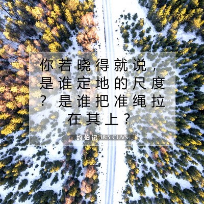 Picture 07 - 约 伯 记 38:5 CUVS - 你 若 晓 得 就 说 ， 是 谁 定 地 的 - Bible Verse Picture