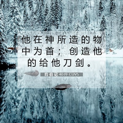 Picture 07 - 约 伯 记 40:19 CUVS - 他 在 神 所 造 的 物 中 为 首 ； 创 - Bible Verse Picture