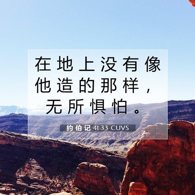 Picture 07 - 约 伯 记 41:33 CUVS - 在 地 上 没 有 像 他 造 的 那 样 ， - Bible Verse Picture