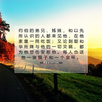 Picture 07 - 约 伯 记 42:11 CUVS - 约 伯 的 弟 兄 、 姊 妹 ， 和 以 先 - Bible Verse Picture