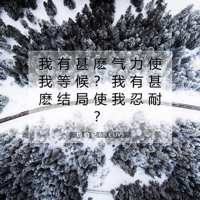 Picture 07 - 约 伯 记 6:11 CUVS - 我 有 甚 麽 气 力 使 我 等 候 ？ 我 - Bible Verse Picture