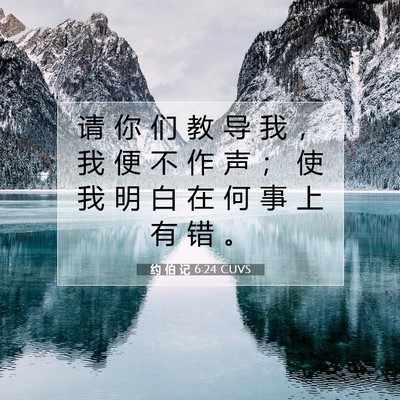 Picture 07 - 约 伯 记 6:24 CUVS - 请 你 们 教 导 我 ， 我 便 不 作 声 - Bible Verse Picture