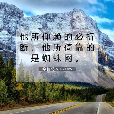 Picture 07 - 约 伯 记 8:14 CUVS - 他 所 仰 赖 的 必 折 断 ； 他 所 倚 - Bible Verse Picture