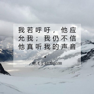 Picture 07 - 约 伯 记 9:16 CUVS - 我 若 呼 吁 ， 他 应 允 我 ； 我 仍 - Bible Verse Picture