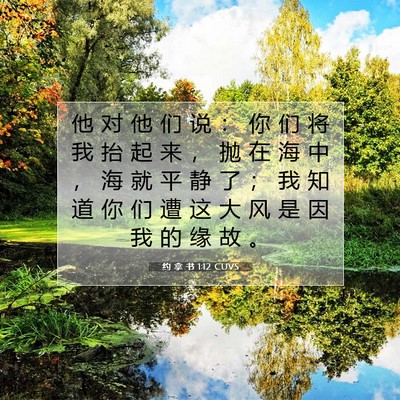 Picture 07 - 约 拿 书 1:12 CUVS - 他 对 他 们 说 ： 你 们 将 我 抬 起 - Bible Verse Picture